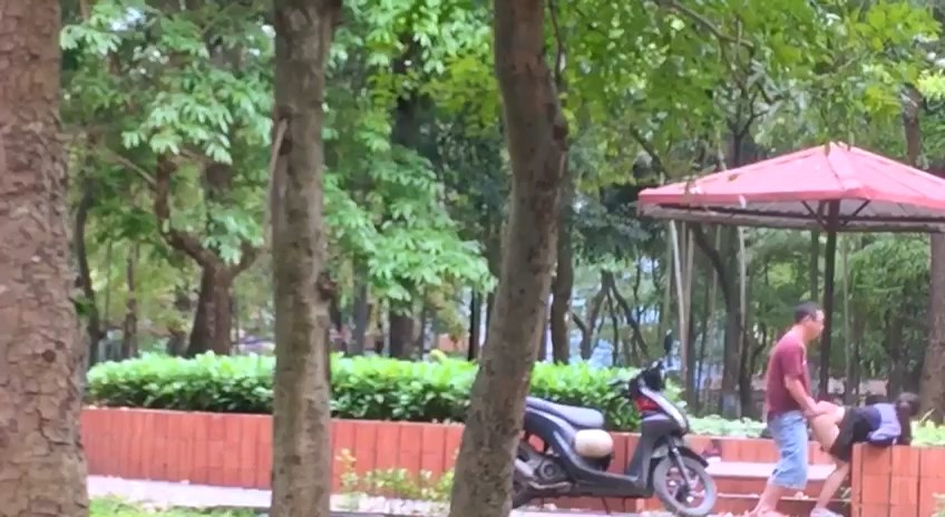 Cặp đôi mây mưa tại công viên Định Công
